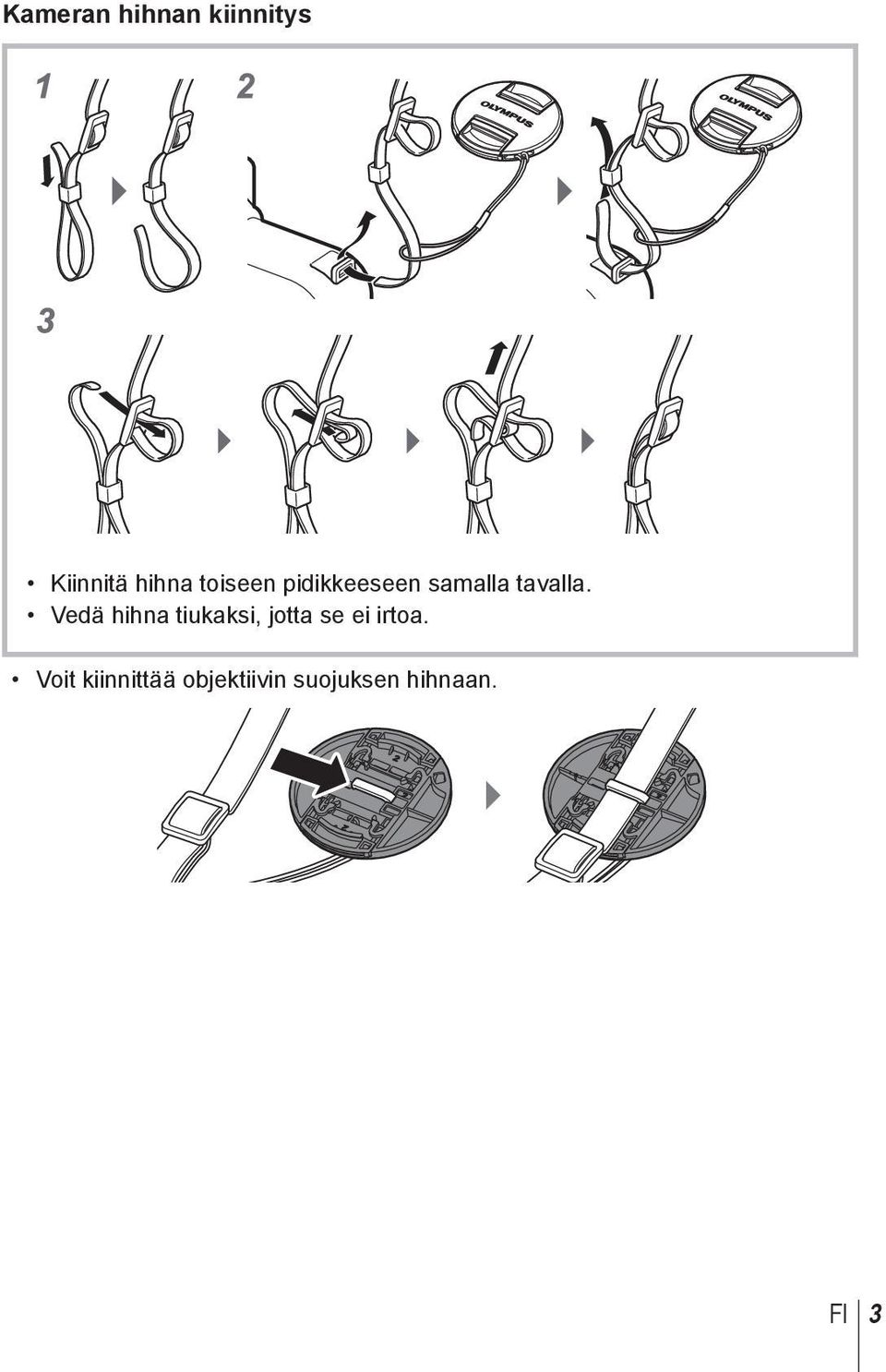 Vedä hihna tiukaksi, jotta se ei irtoa.