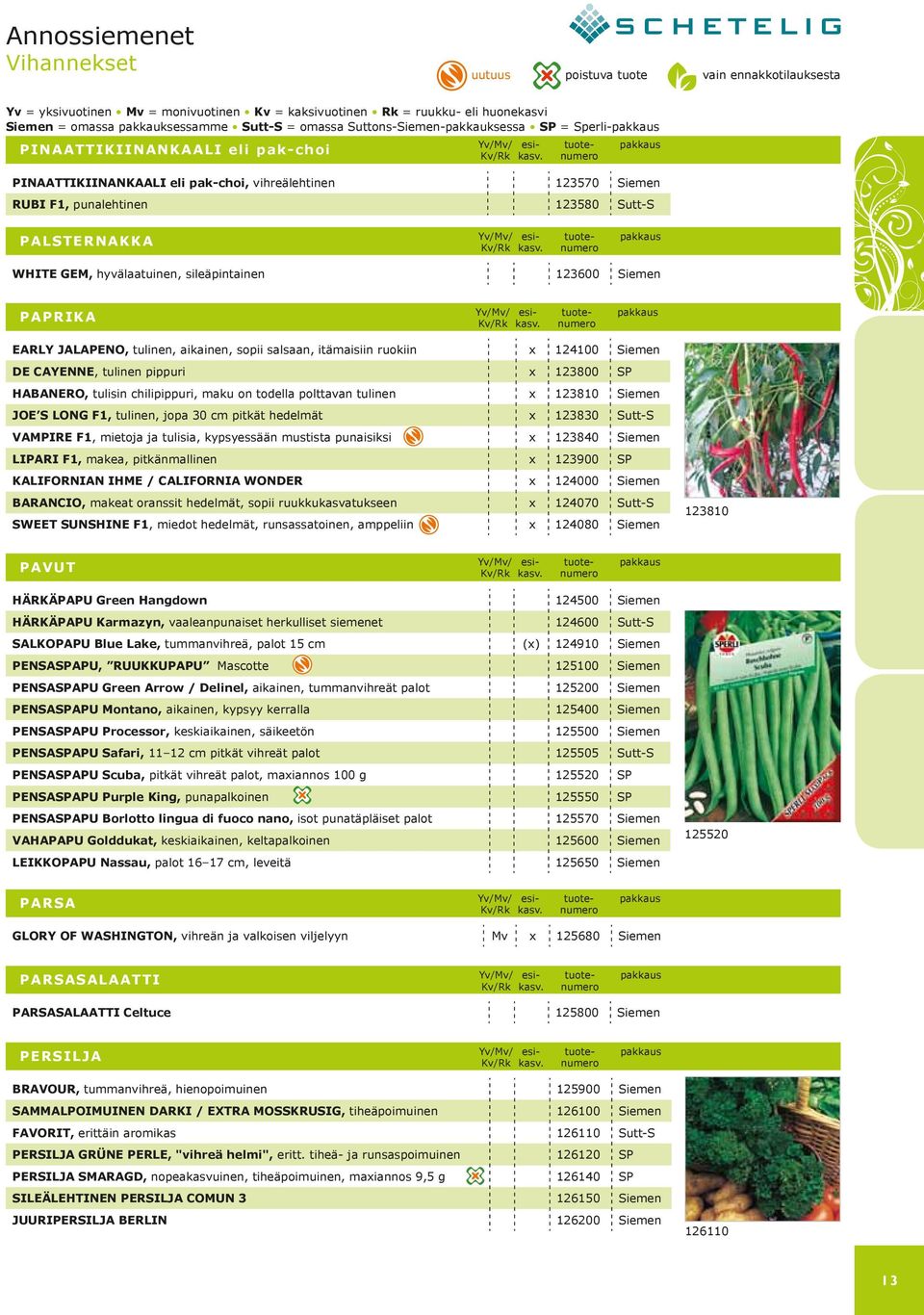 PAPRIKA EARLY JALAPENO, tulinen, aikainen, sopii salsaan, itämaisiin ruokiin x 124100 Siemen DE CAYENNE, tulinen pippuri x 123800 SP HABANERO, tulisin chilipippuri, maku on todella polttavan tulinen