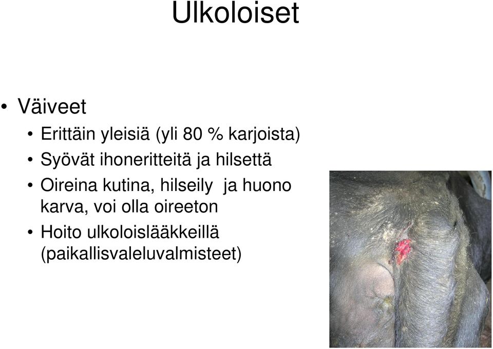 Oireina kutina, hilseily ja huono karva, voi olla