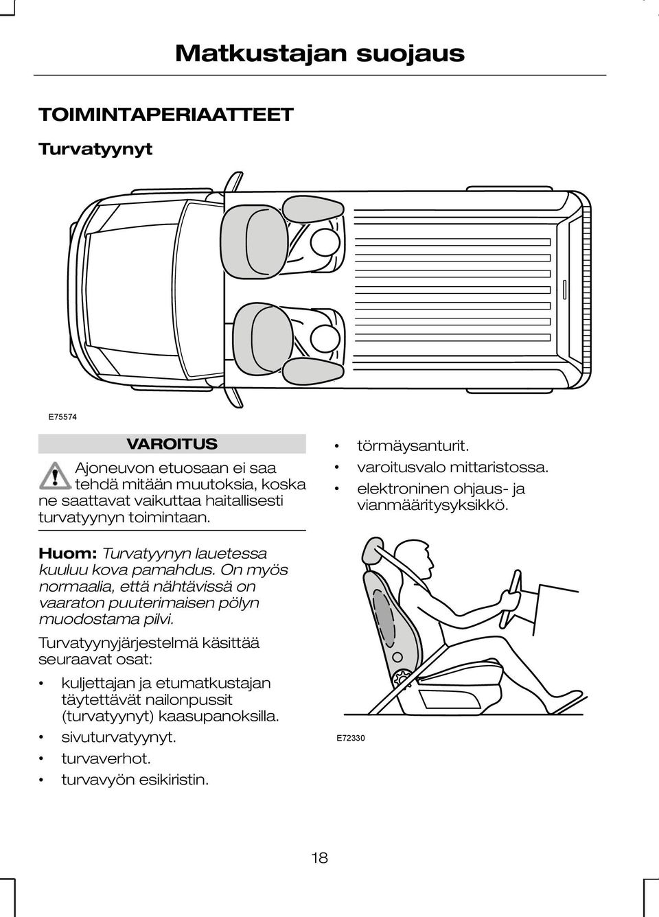 On myös normaalia, että nähtävissä on vaaraton puuterimaisen pölyn muodostama pilvi.