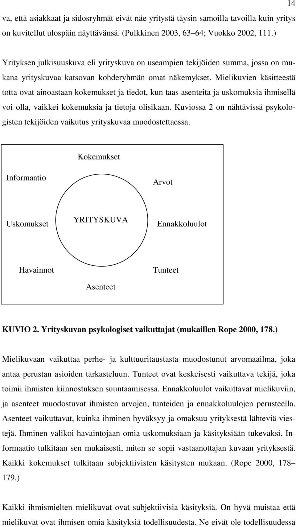 Mielikuvien käsitteestä totta ovat ainoastaan kokemukset ja tiedot, kun taas asenteita ja uskomuksia ihmisellä voi olla, vaikkei kokemuksia ja tietoja olisikaan.