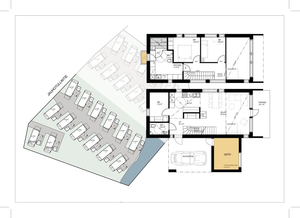 S 2,7 m 2 9x21 10,0 m 2 8,3 m 2 KPH/KHH 11,2 m 2 KAIDE (HISSIAUS) AULA 6,4 m 2 PK K JK K 9,5 m 2 ASSI 10,1 m 2 OH+RT 27,5 m 2 ET