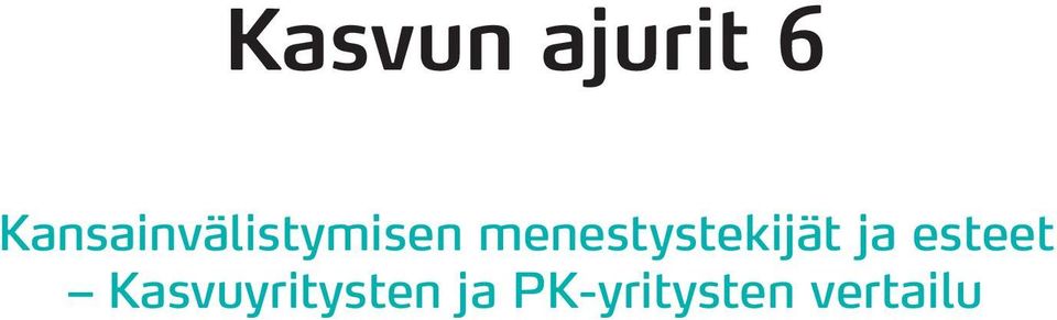 menestystekijät ja esteet