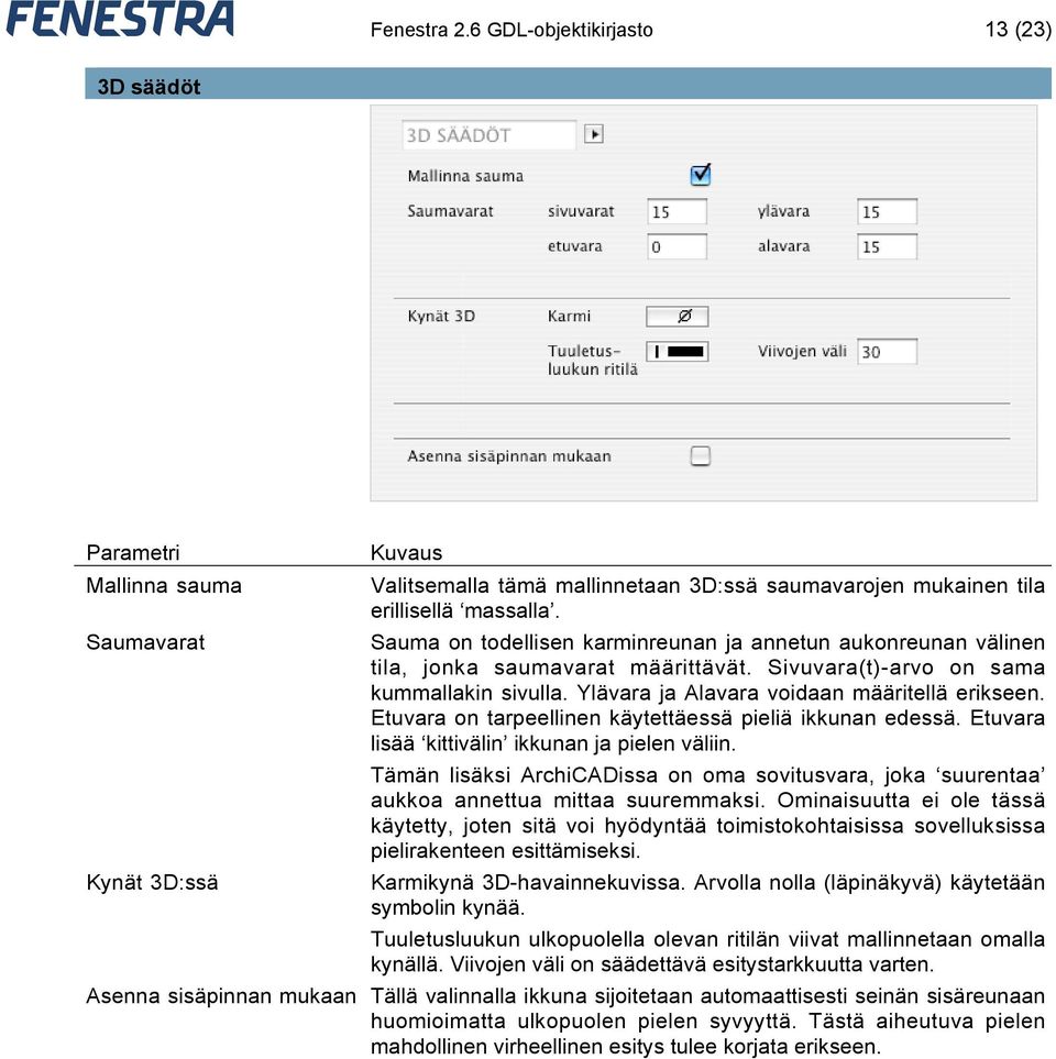 Etuvara on tarpeellinen käytettäessä pieliä ikkunan edessä. Etuvara lisää kittivälin ikkunan ja pielen väliin.