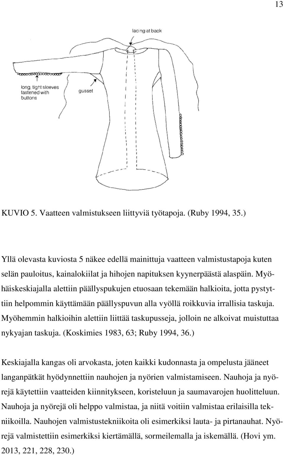 Myöhäiskeskiajalla alettiin päällyspukujen etuosaan tekemään halkioita, jotta pystyttiin helpommin käyttämään päällyspuvun alla vyöllä roikkuvia irrallisia taskuja.