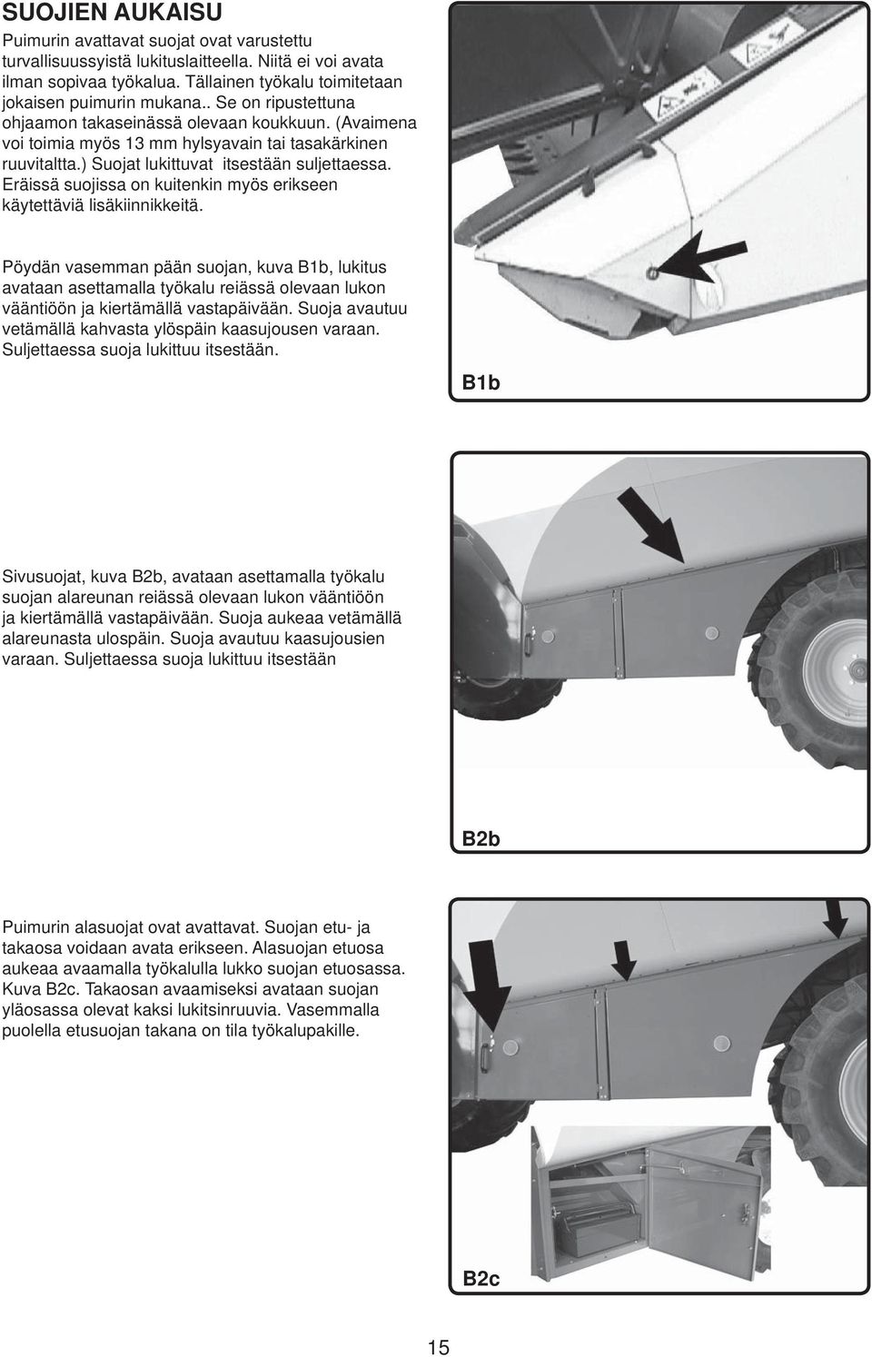 Eräissä suojissa on kuitenkin myös erikseen käytettäviä lisäkiinnikkeitä.