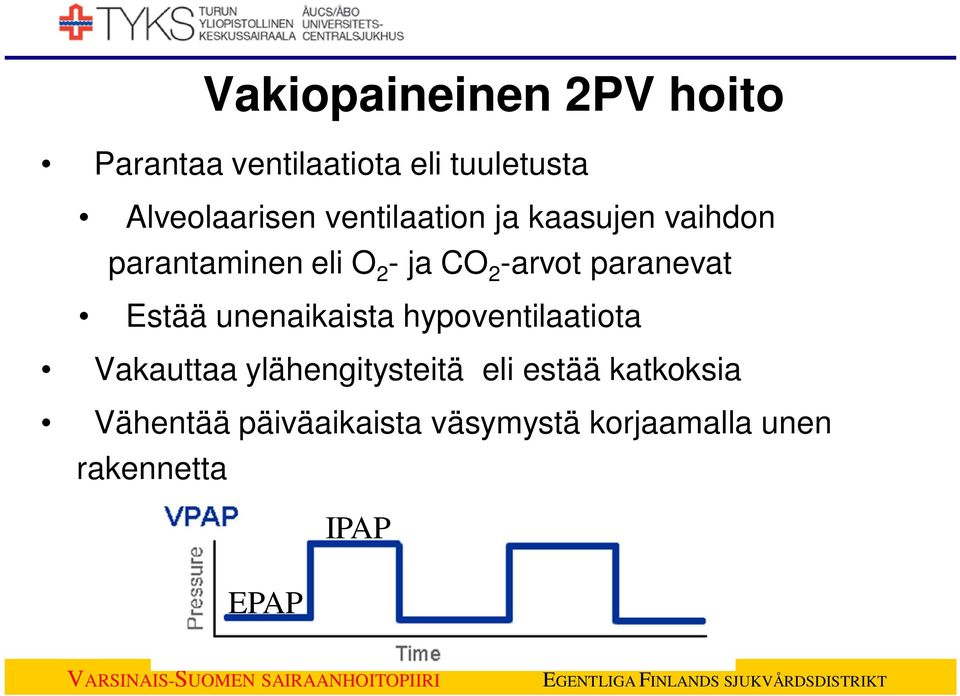 paranevat Estää unenaikaista hypoventilaatiota Vakauttaa ylähengitysteitä eli