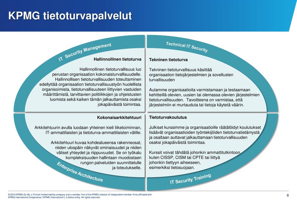 politiikkojen ja ohjeistusten luomista sekä kaiken tämän jalkauttamista osaksi jokapäiväistä toimintaa.