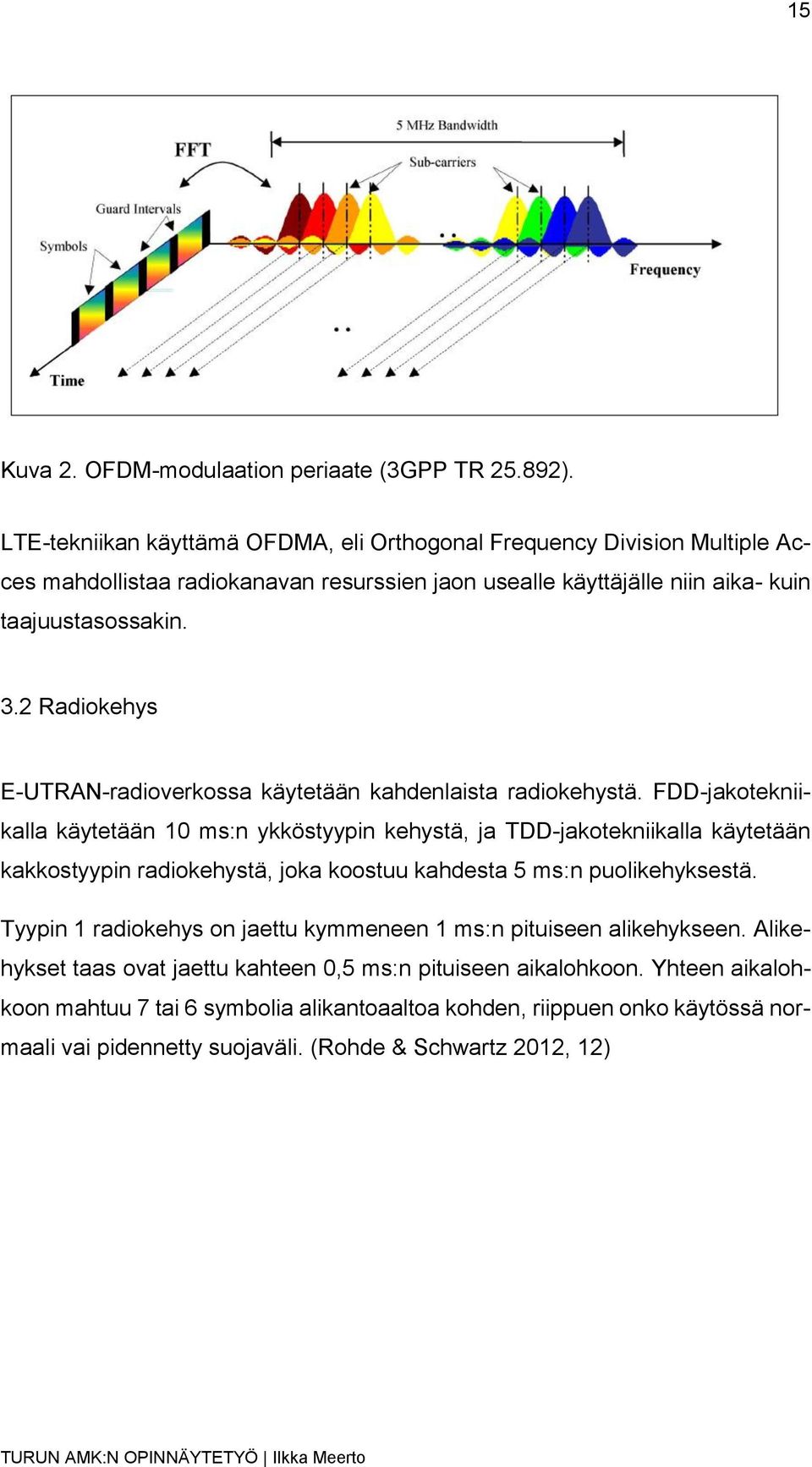 2 Radiokehys E-UTRAN-radioverkossa käytetään kahdenlaista radiokehystä.