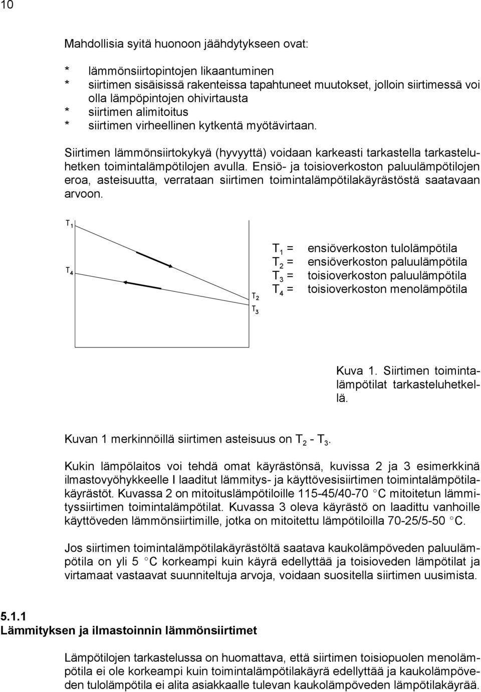 Ensiö ja toisioverkoston paluulämpötilojen eroa, asteisuutta, verrataan siirtimen toimintalämpötilakäyrästöstä saatavaan arvoon.