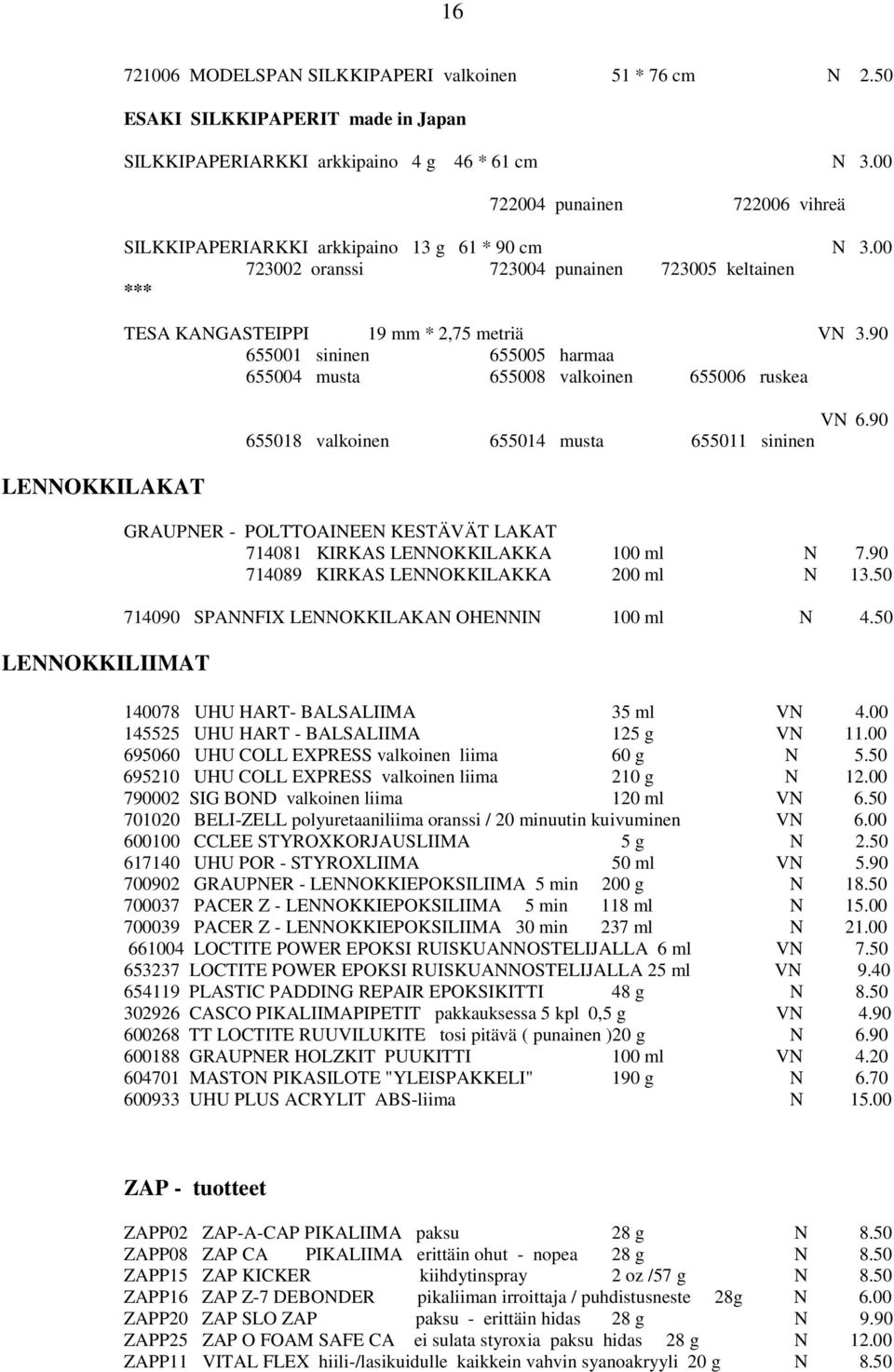 90 655001 sininen 655005 harmaa 655004 musta 655008 valkoinen 655006 ruskea VN 6.