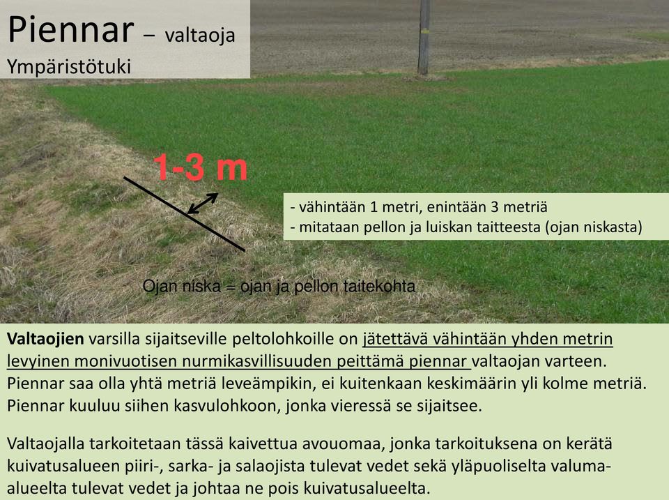 Piennar saa olla yhtä metriä leveämpikin, ei kuitenkaan keskimäärin yli kolme metriä. Piennar kuuluu siihen kasvulohkoon, jonka vieressä se sijaitsee.