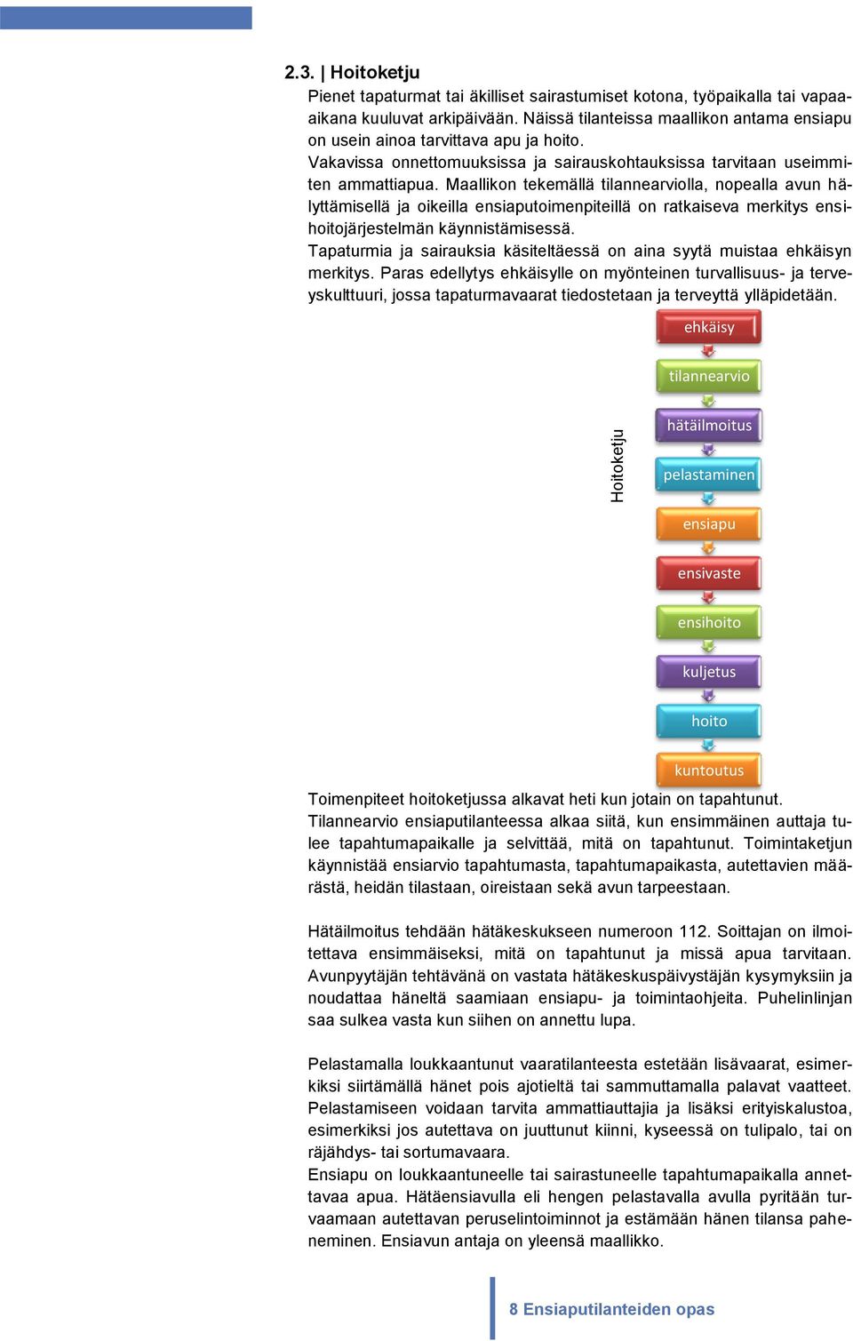 Maallikon tekemällä tilannearviolla, nopealla avun hälyttämisellä ja oikeilla ensiaputoimenpiteillä on ratkaiseva merkitys ensihoitojärjestelmän käynnistämisessä.