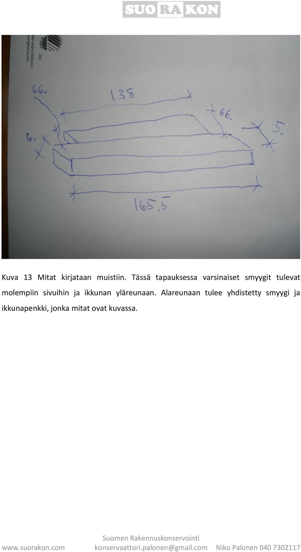 molempiin sivuihin ja ikkunan yläreunaan.