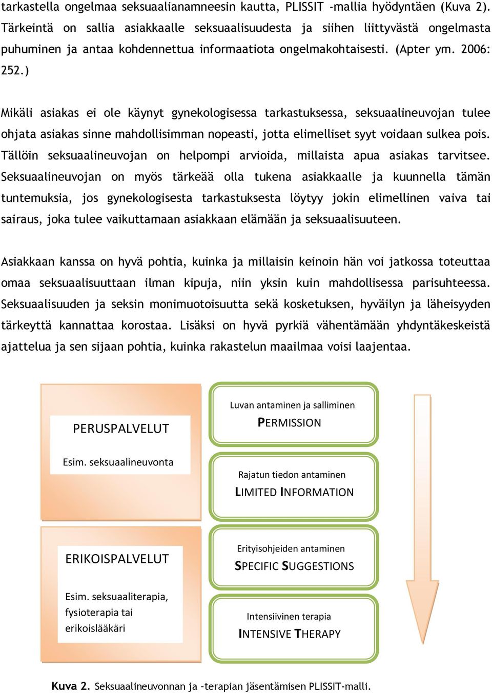 ) Mikäli asiakas ei ole käynyt gynekologisessa tarkastuksessa, seksuaalineuvojan tulee ohjata asiakas sinne mahdollisimman nopeasti, jotta elimelliset syyt voidaan sulkea pois.