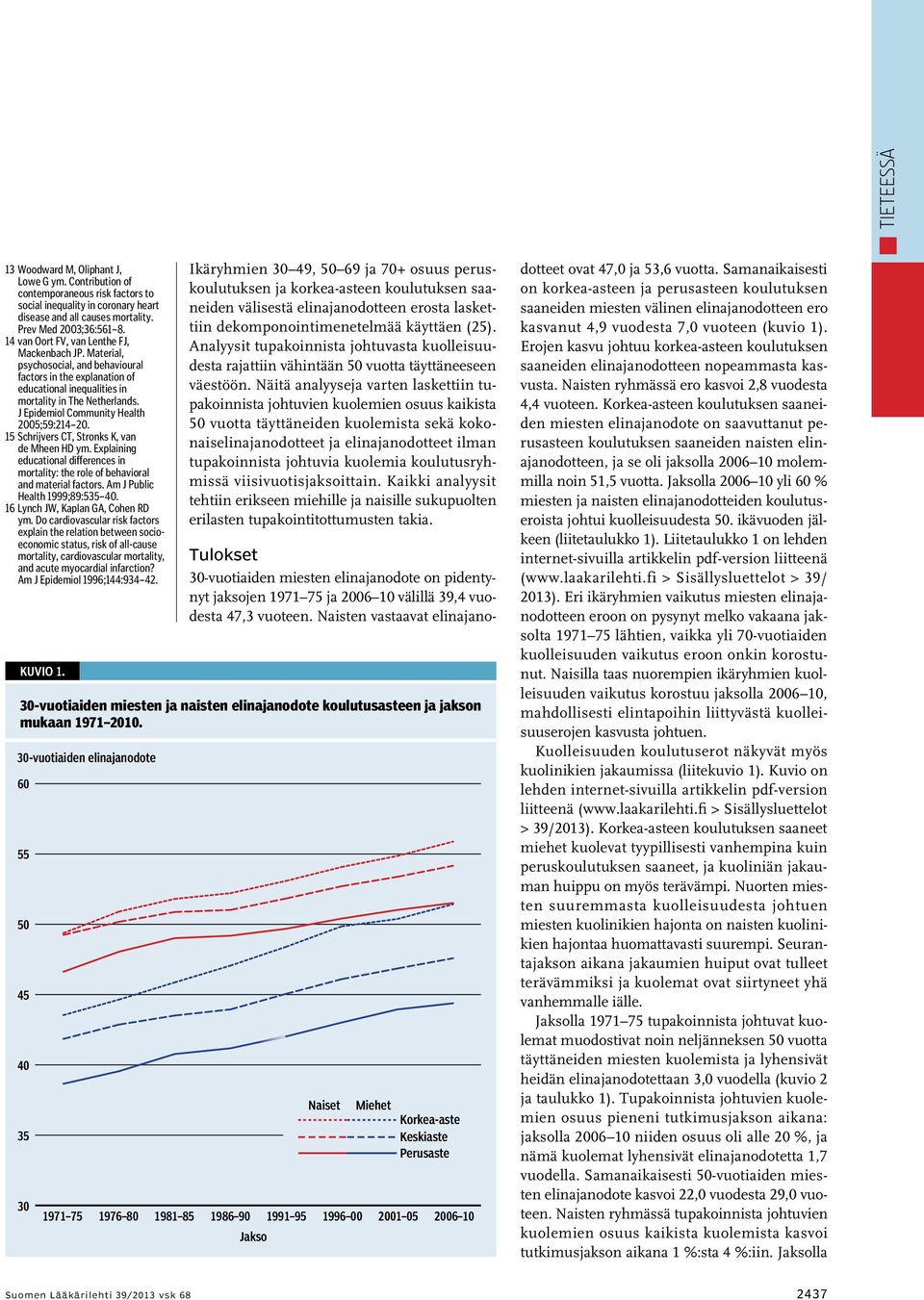 J Epidemiol Community Health 2005;59:24 20. 5 Schrijvers CT, Stronks K, van de Mheen HD ym. Explaining educational differences in mortality: the role of behavioral and material factors.