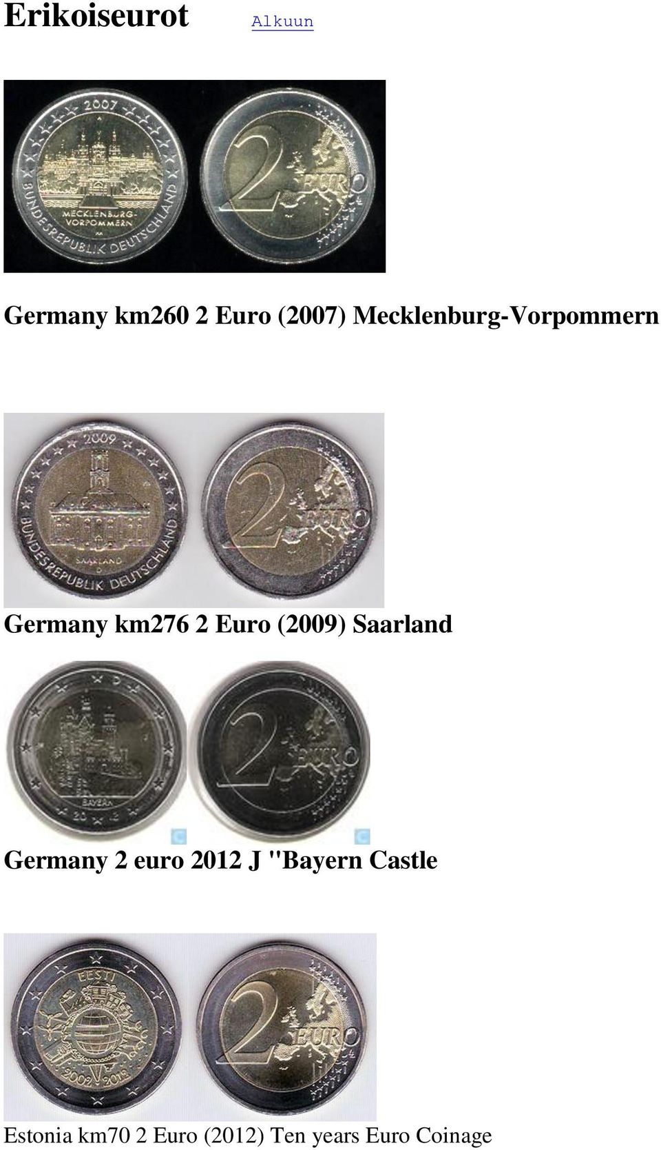 (2009) Saarland Germany 2 euro 2012 J "Bayern