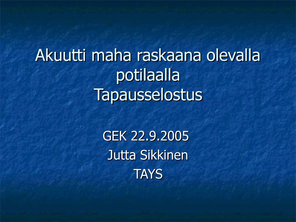 Tapausselostus GEK 22.