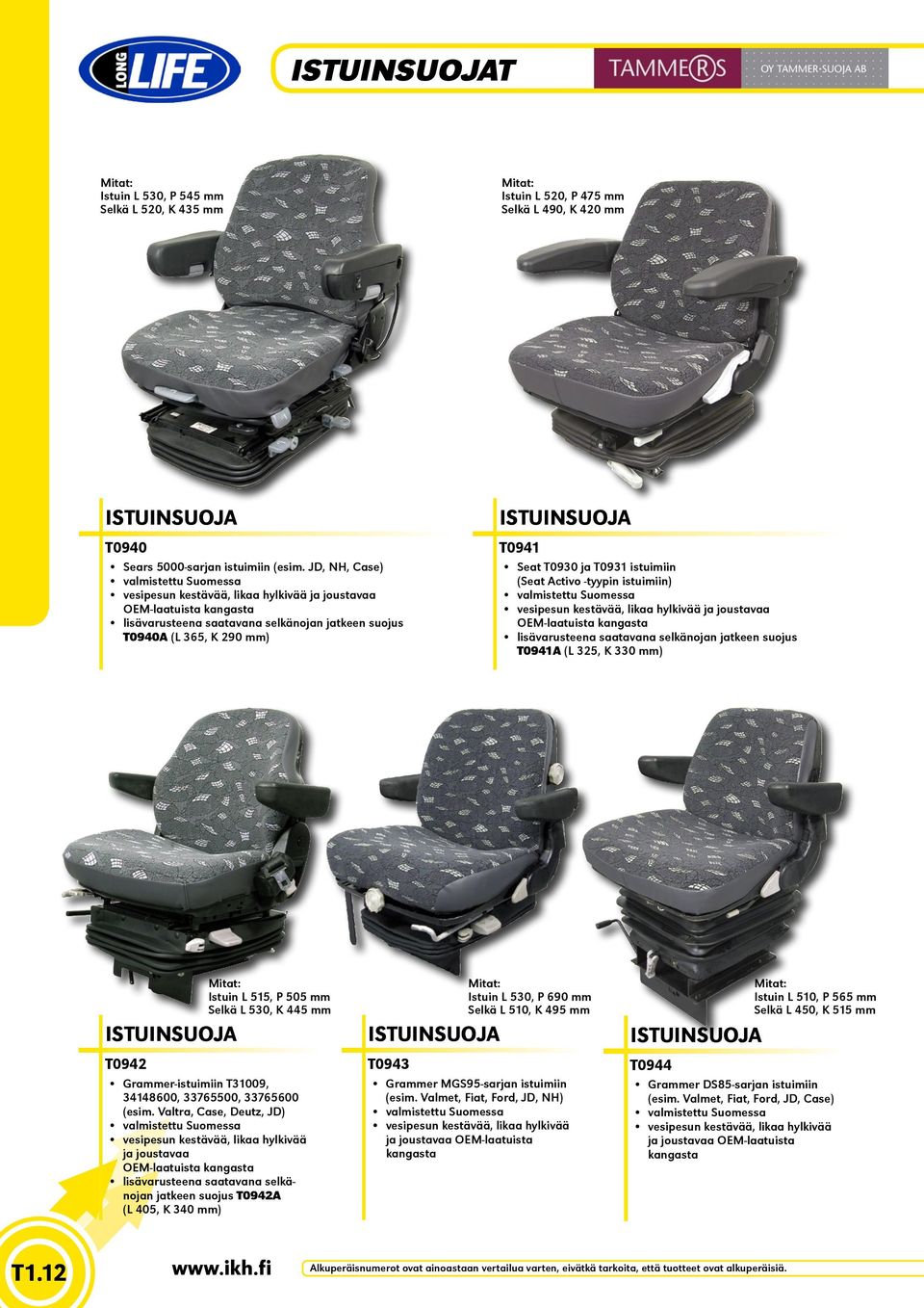 Seat T0930 ja T0931 istuimiin (Seat Activo -tyypin istuimiin) valmistettu Suomessa vesipesun kestävää, likaa hylkivää ja joustavaa OEM-laatuista kangasta lisävarusteena saatavana selkänojan jatkeen