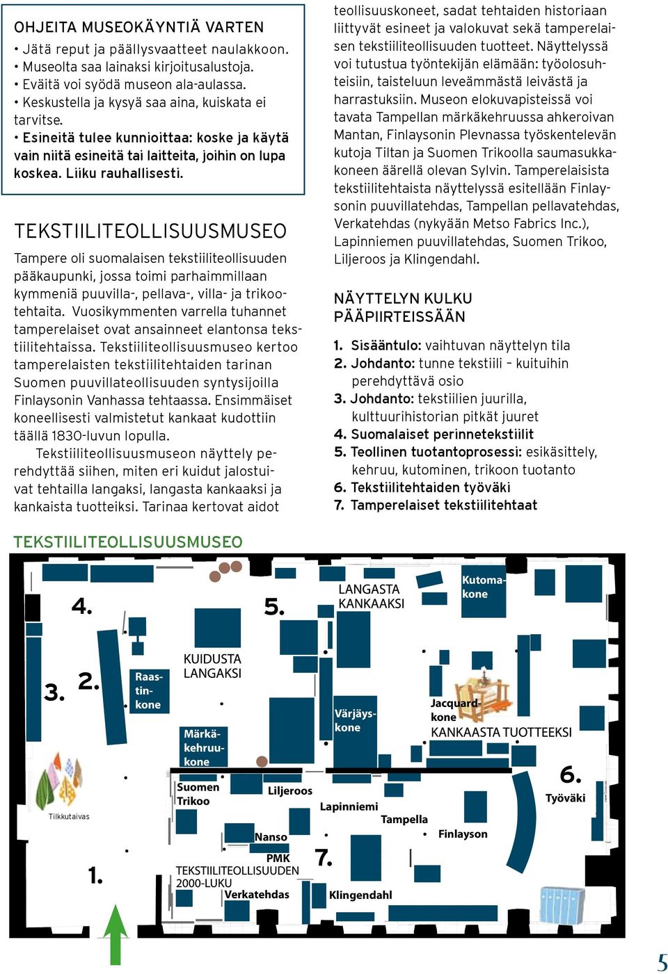 TEKSTIILITEOLLISUUSMUSEO Tampere oli suomalaisen tekstiiliteollisuuden pääkaupunki, jossa toimi parhaimmillaan kymmeniä puuvilla-, pellava-, villa- ja trikootehtaita.