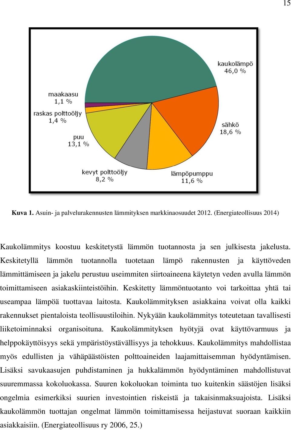 Keskitetty lämmöntuotanto voi tarkoittaa yhtä tai useampaa lämpöä tuottavaa laitosta. Kaukolämmityksen asiakkaina voivat olla kaikki rakennukset pientaloista teollisuustiloihin.