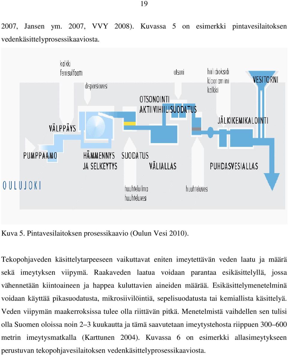 Raakaveden laatua voidaan parantaa esikäsittelyllä, jossa vähennetään kiintoaineen ja happea kuluttavien aineiden määrää.