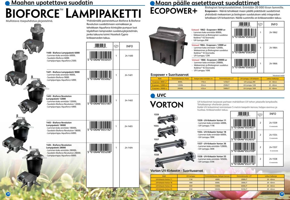 Hozelock Cyprio kirkkaanveden takuu. Maan päälle asetettavat suodattimet Biologiset lampisuodattimet. Enintään 20 000 litran lammille.