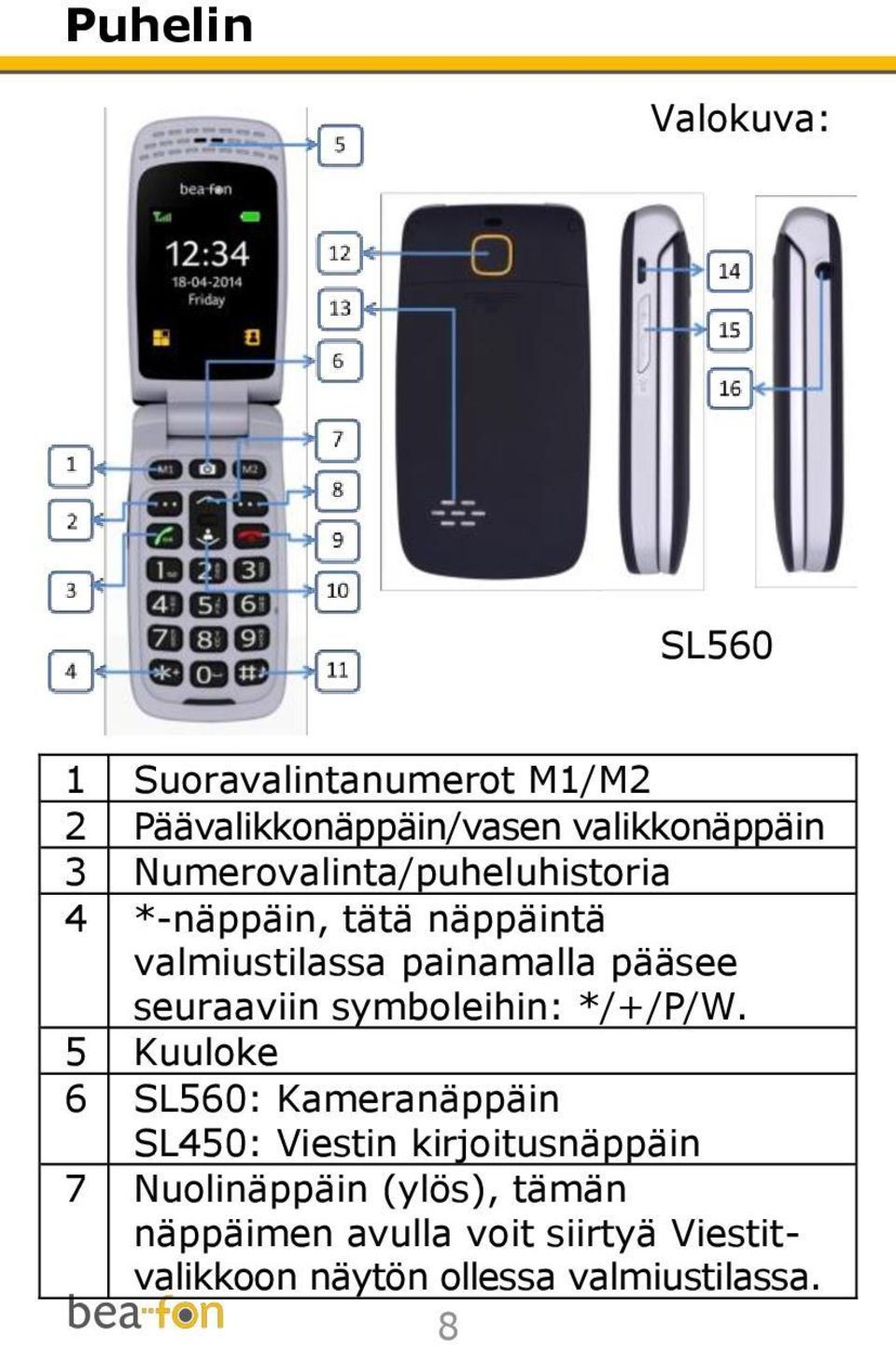 seuraaviin symboleihin: */+/P/W.