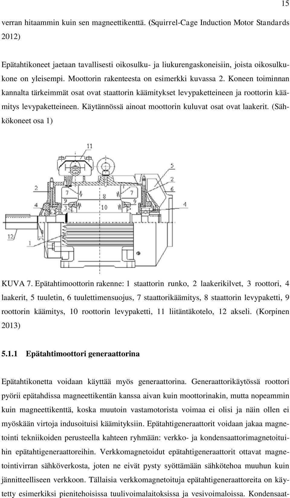 Käytännössä ainoat moottorin kuluvat osat ovat laakerit. (Sähkökoneet osa 1) KUVA 7.