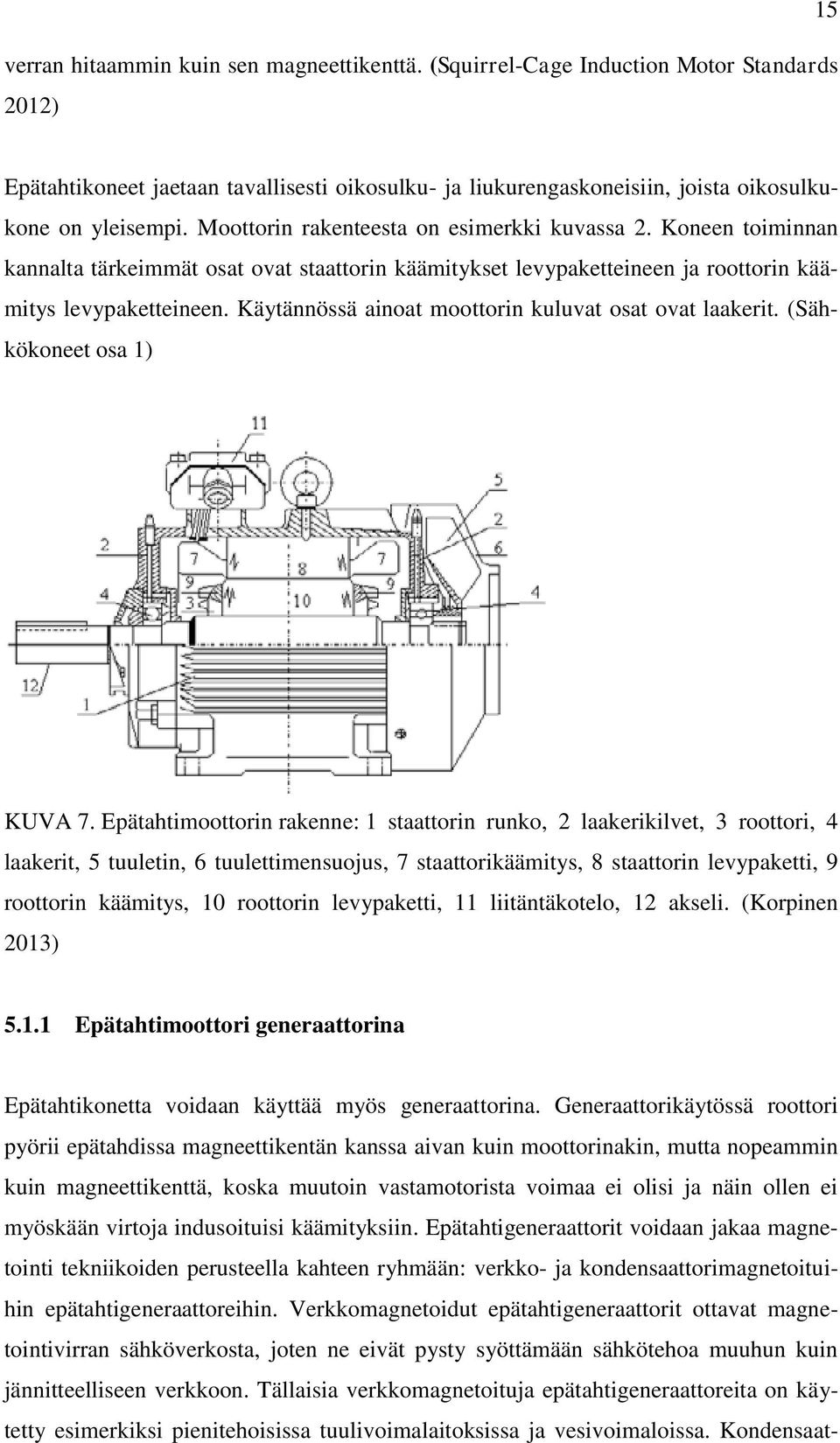 Käytännössä ainoat moottorin kuluvat osat ovat laakerit. (Sähkökoneet osa 1) KUVA 7.