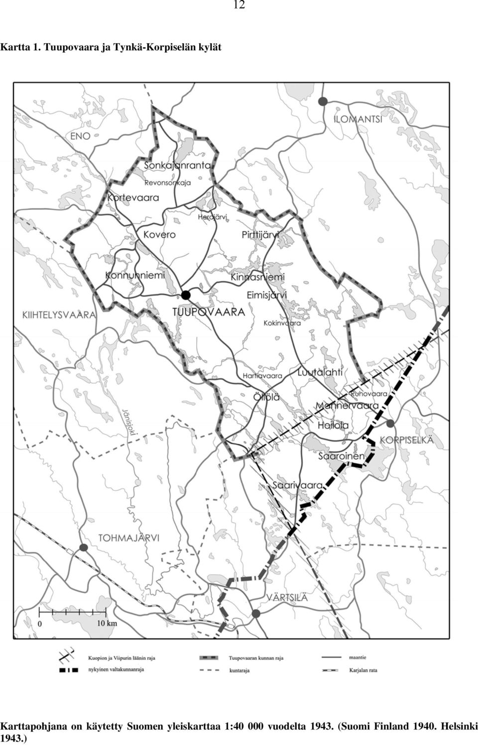 Karttapohjana on käytetty Suomen