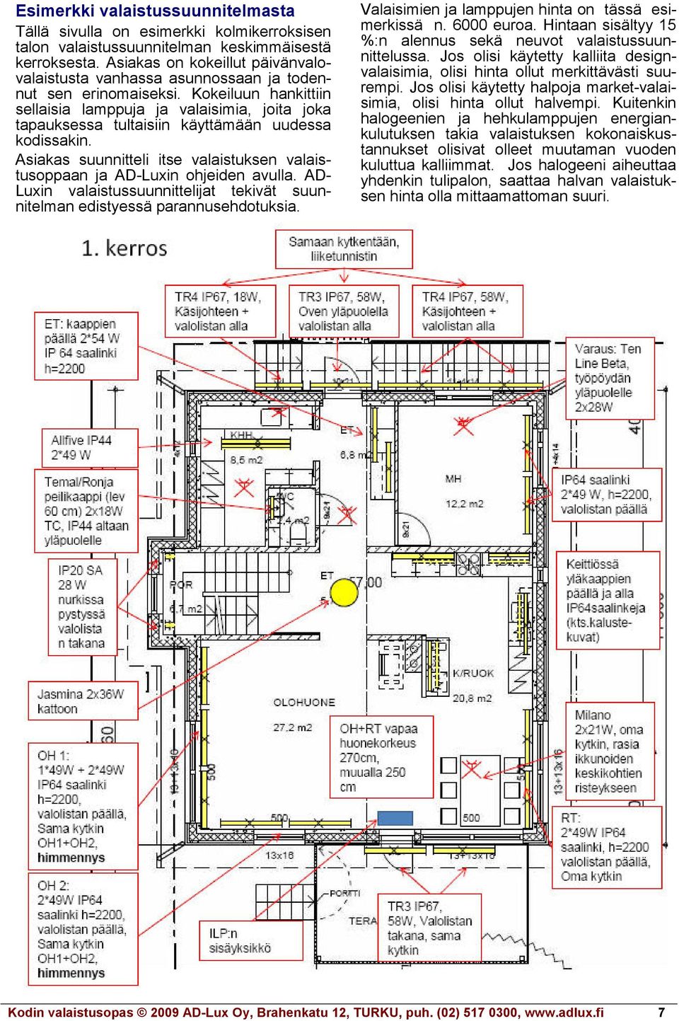 Kokeiluun hankittiin sellaisia lamppuja ja valaisimia, joita joka tapauksessa tultaisiin käyttämään uudessa kodissakin.