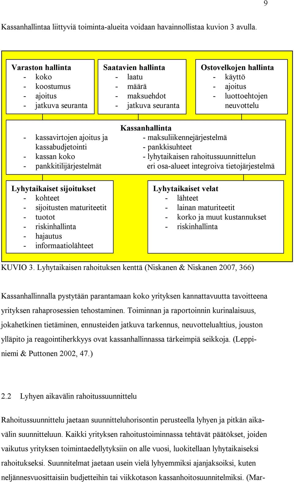 neuvottelu Kassanhallinta - kassavirtojen ajoitus ja - maksuliikennejärjestelmä kassabudjetointi - pankkisuhteet - kassan koko - lyhytaikaisen rahoitussuunnittelun - pankkitilijärjestelmät eri