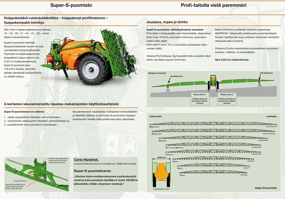 Super-S-puomistoissa Super-S-puomisto taitetaan täysautomaattisesti kokoon tai auki voimakkailla hydraulisylintereillä.