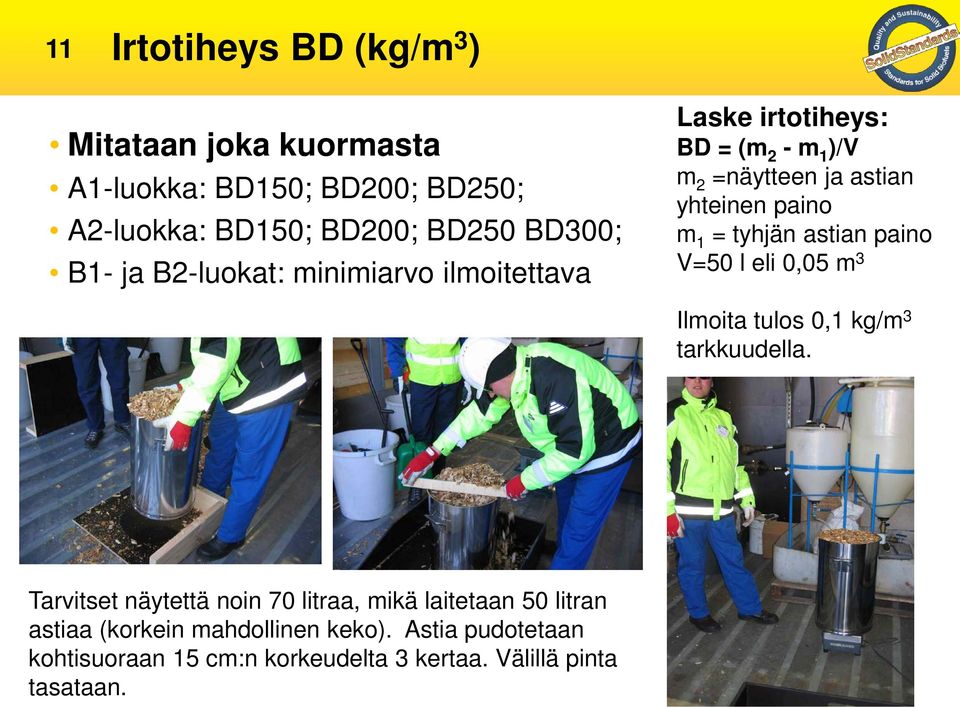 tyhjän astian paino V=50 l eli 0,05 m 3 Ilmoita tulos 0,1 kg/m 3 tarkkuudella.