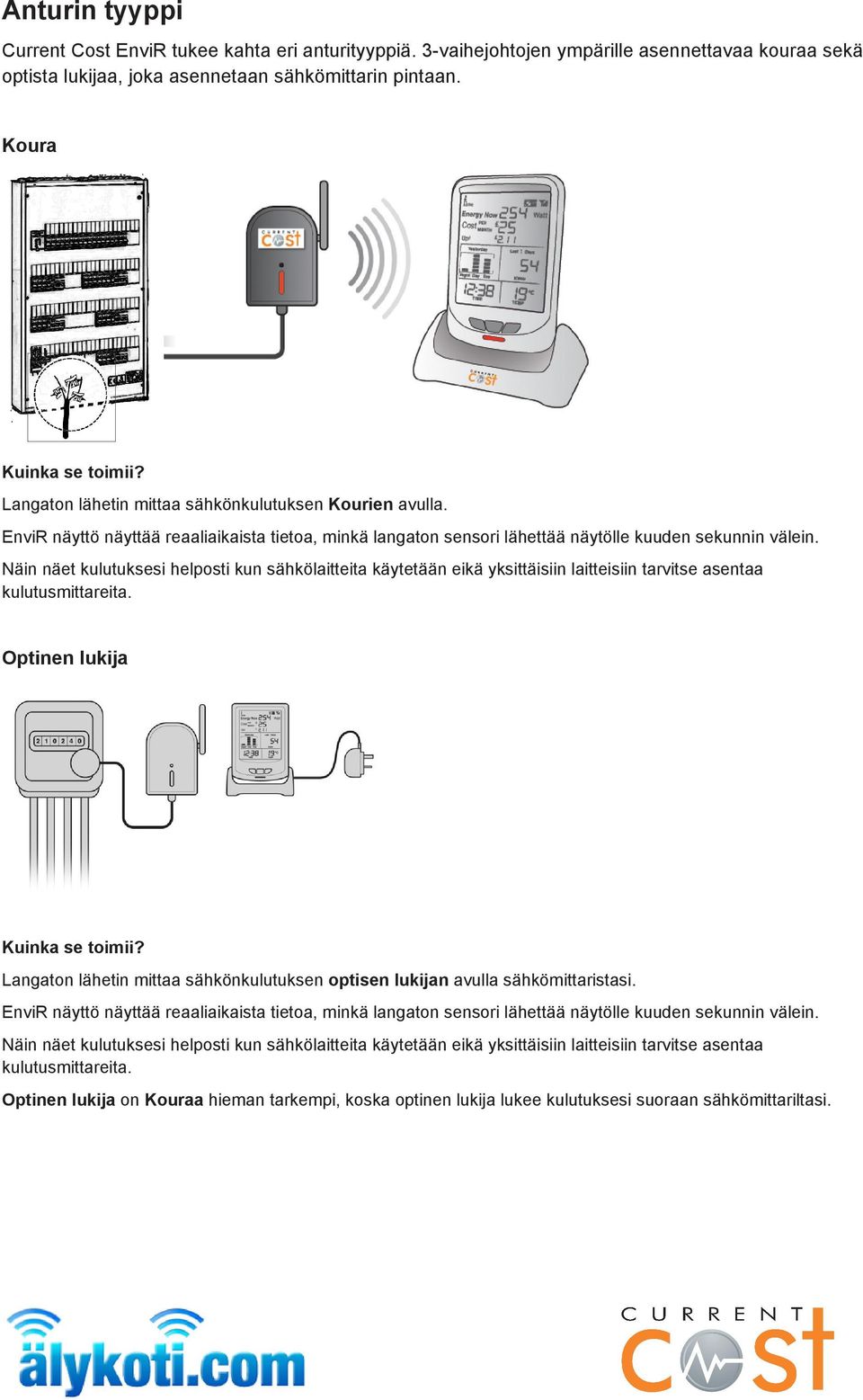 Näin näet kulutuksesi helposti kun sähkölaitteita käytetään eikä yksittäisiin laitteisiin tarvitse asentaa kulutusmittareita. Optinen lukija Kuinka se toimii?