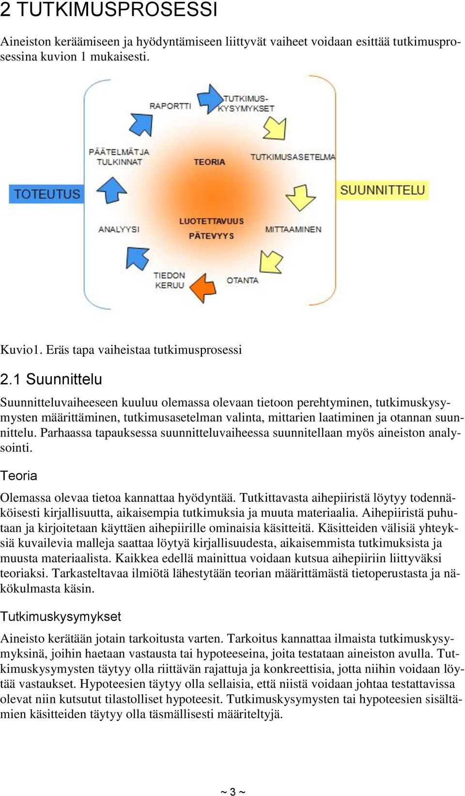 Parhaassa tapauksessa suunnitteluvaiheessa suunnitellaan myös aineiston analysointi. Teoria Olemassa olevaa tietoa kannattaa hyödyntää.