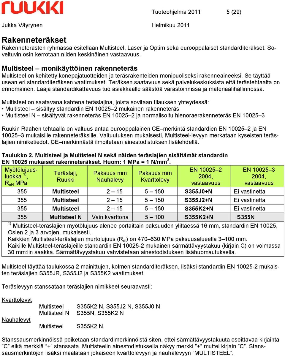 Teräksen saatavuus sekä palvelukeskuksista että terästehtaalta on erinomainen. Laaja standardikattavuus tuo asiakkaalle säästöä varastoinnissa ja materiaalihallinnossa.