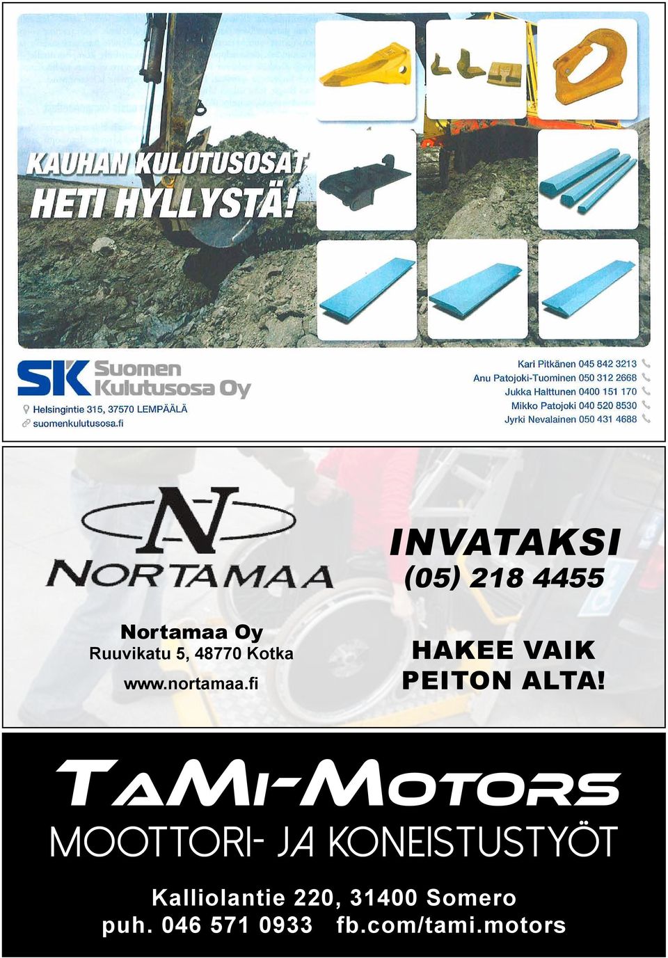 TaMi-MoTors MOOTTORI- JA KONEISTUSTYÖT 14