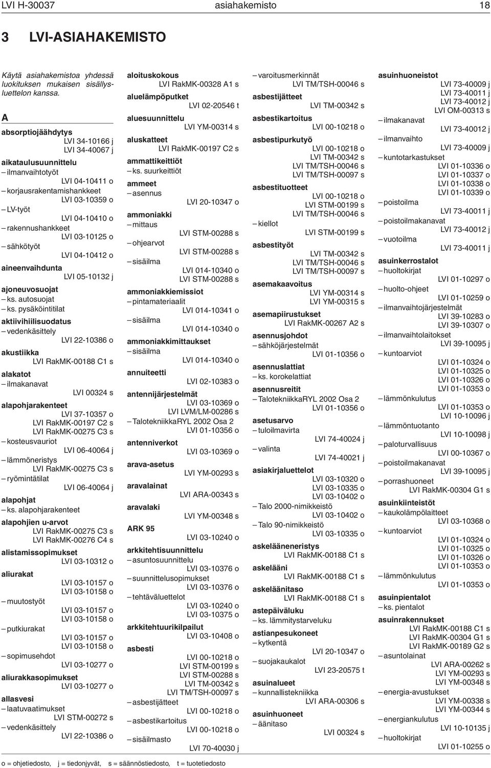 LVI 04-10412 o aineenvaihdunta LVI 05-10132 j ajoneuvosuojat ks. autosuojat ks.