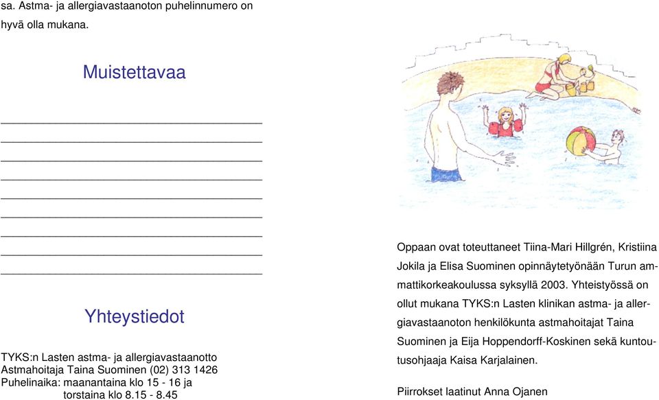 torstaina klo 8.15-8.
