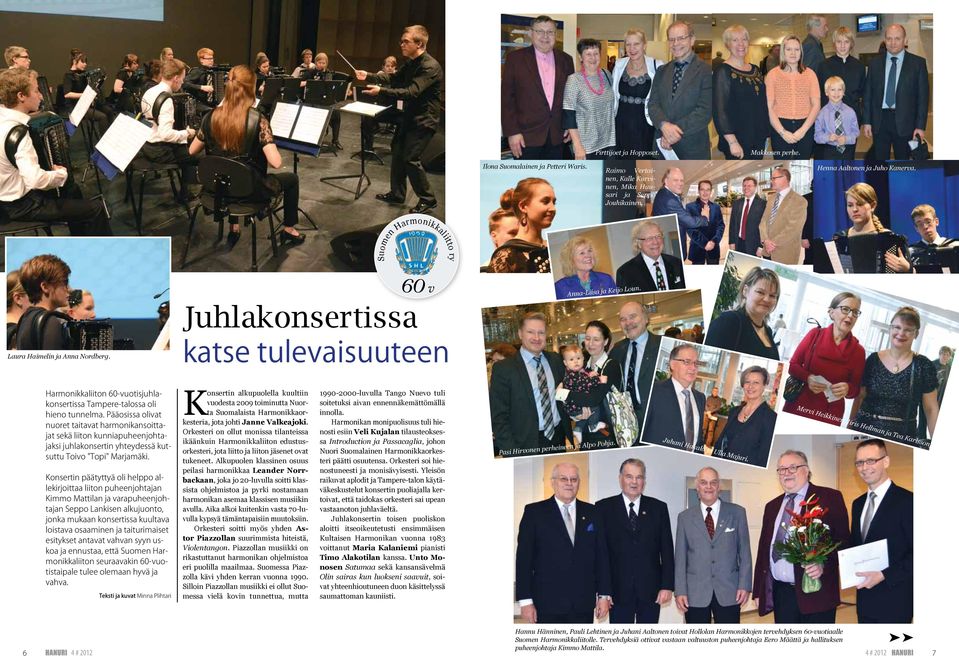 Harmonikkaliiton 60-vuotisjuhlakonsertissa Tampere-talossa oli hieno tunnelma.