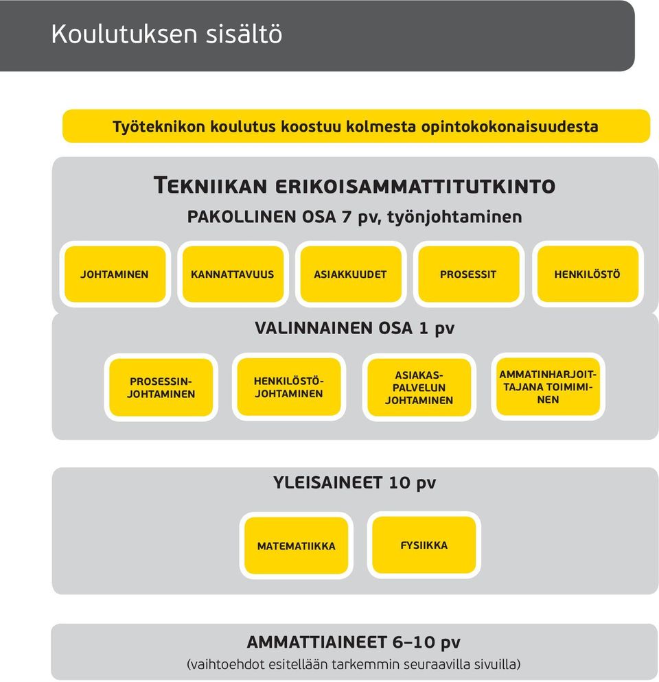 PROSESSIN- JOHTAMINEN HENKILÖSTÖ- JOHTAMINEN ASIAKAS- PALVELUN JOHTAMINEN AMMATINHARJOIT- TAJANA TOIMIMI- NEN