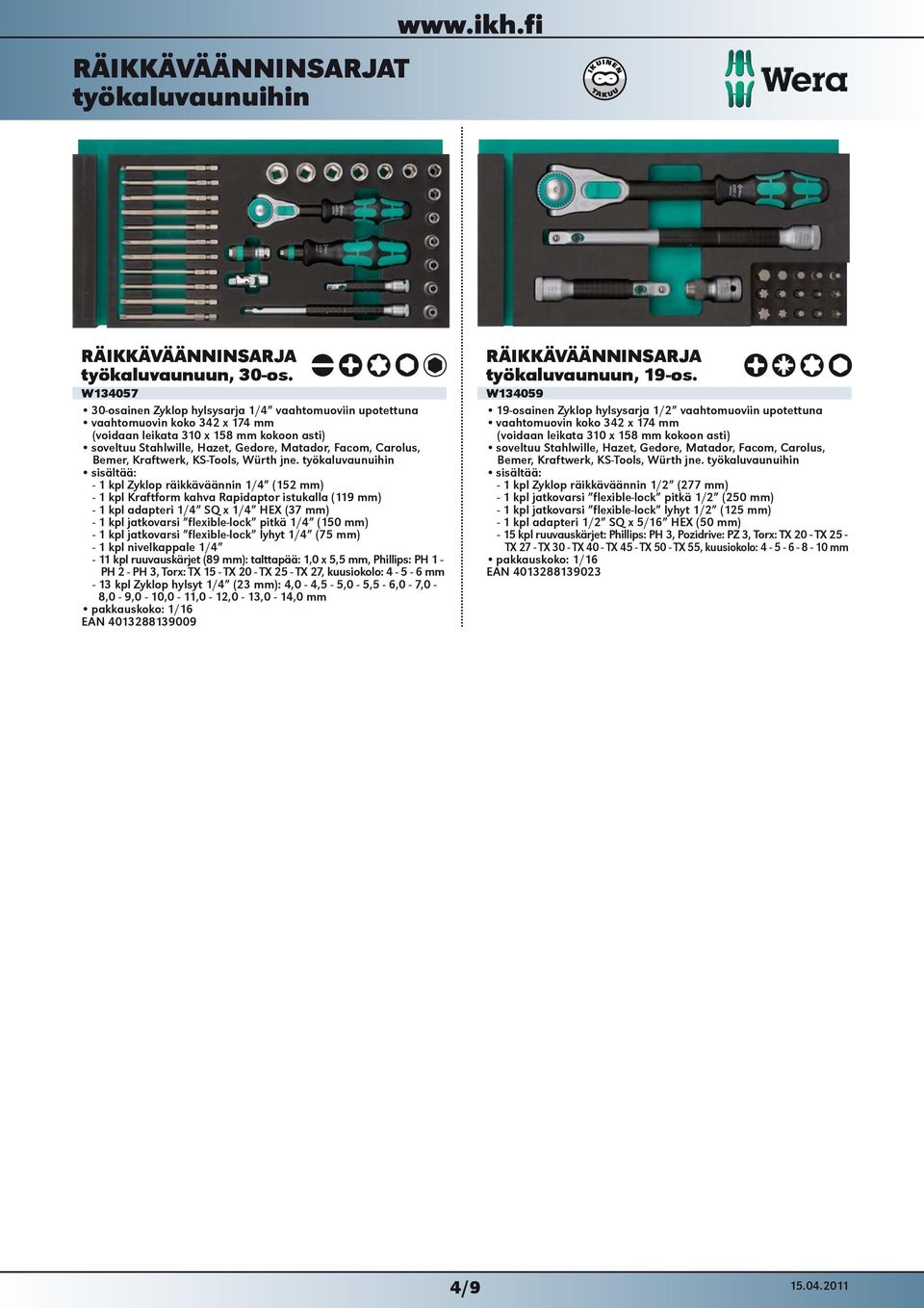 Carolus, Bemer, Kraftwerk, KS-Tools, Würth jne.