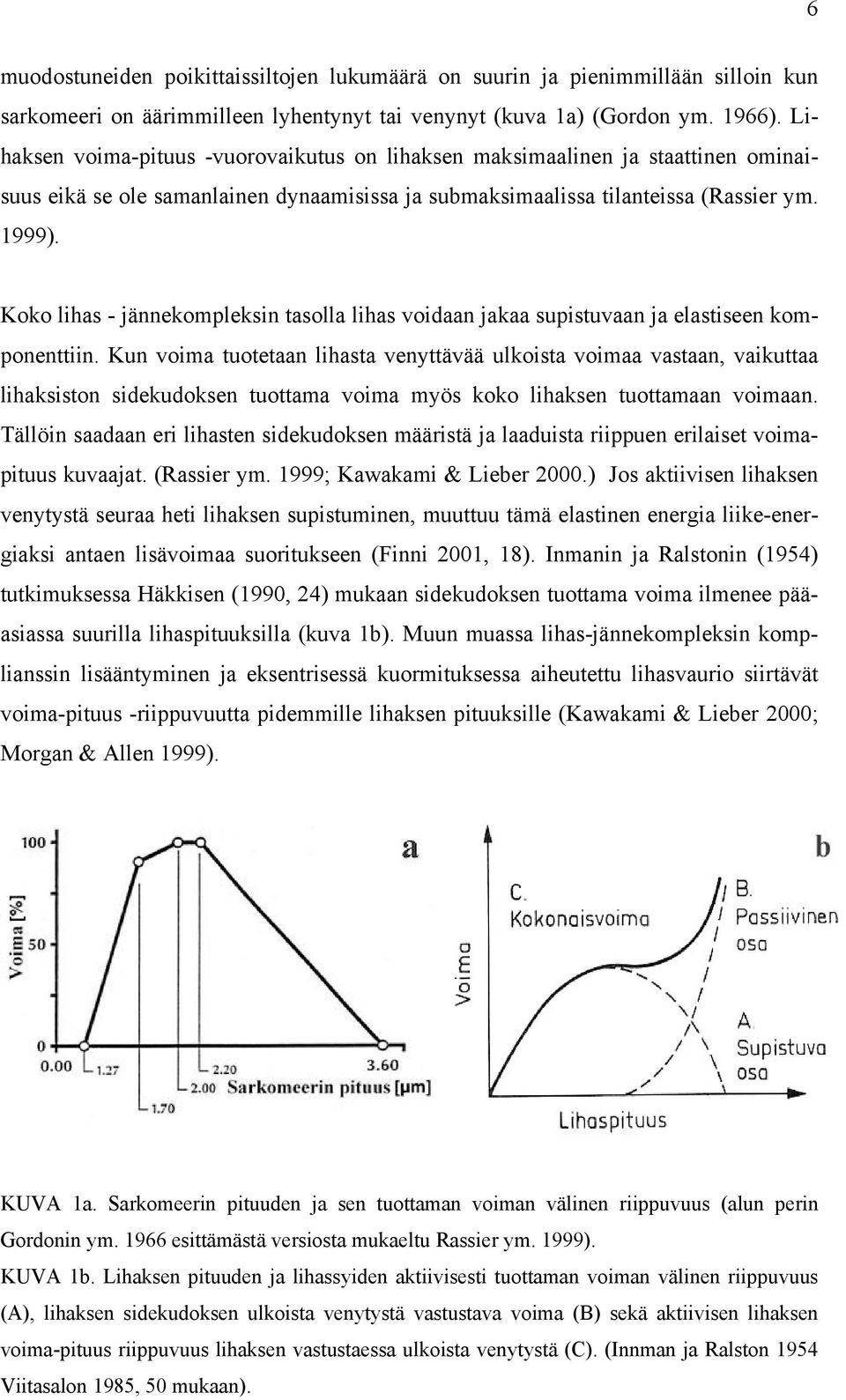 Koko lihas - jännekompleksin tasolla lihas voidaan jakaa supistuvaan ja elastiseen komponenttiin.