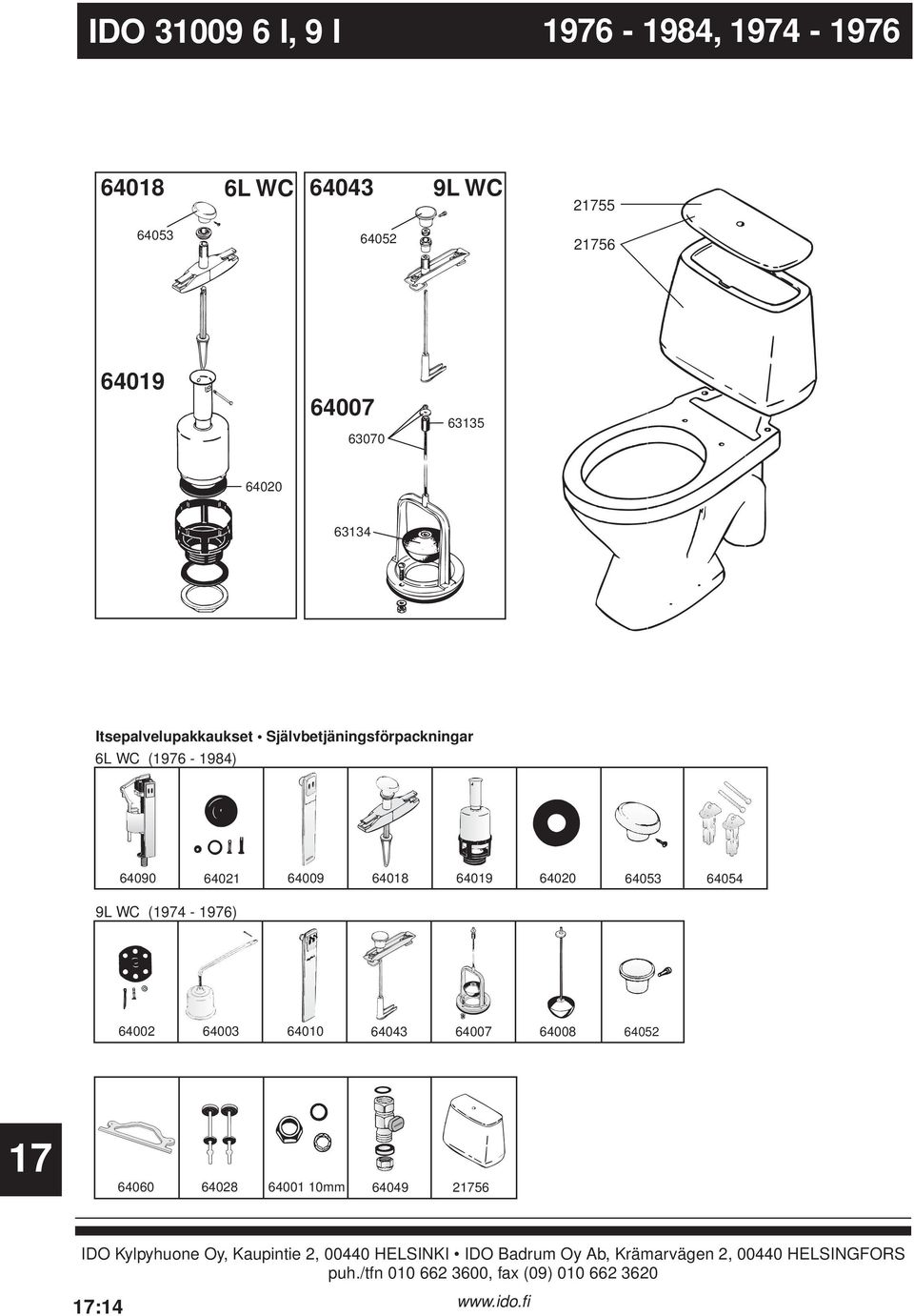 64020 64053 64054 9L WC (1974-1976) 64002 64003 64010 64043 64007 64008 64052 64060