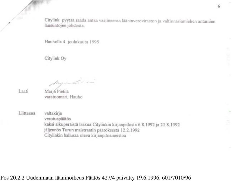 lääninoikeus Päätös