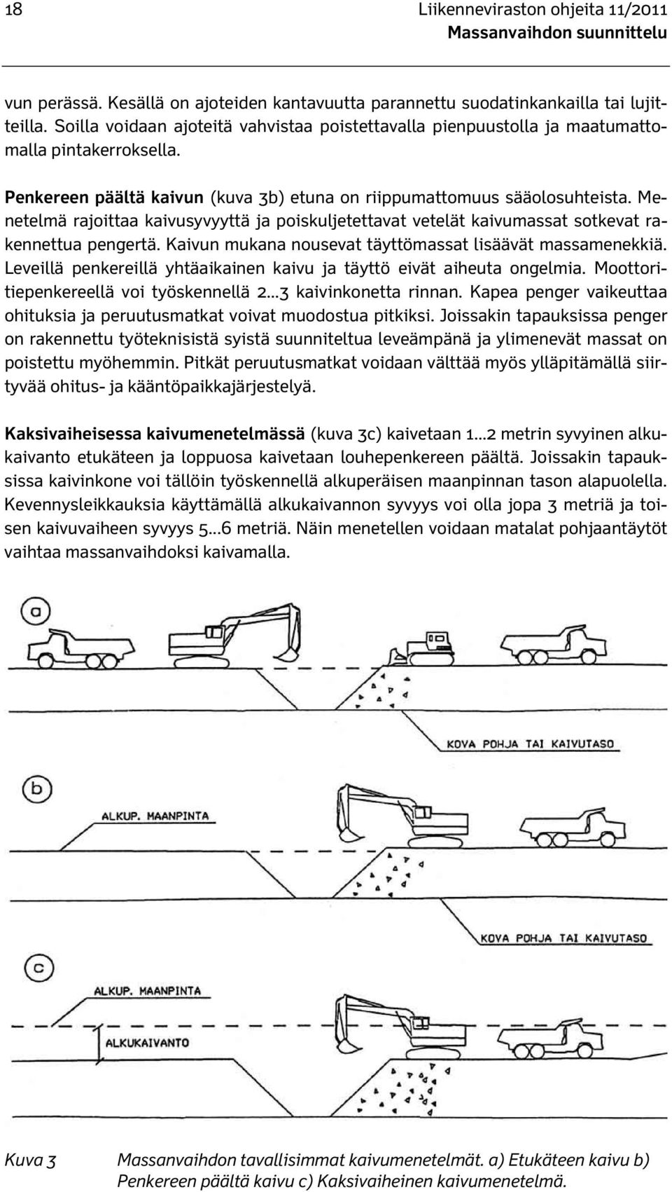 Menetelmä rajoittaa kaivusyvyyttä ja poiskuljetettavat vetelät kaivumassat sotkevat rakennettua pengertä. Kaivun mukana nousevat täyttömassat lisäävät massamenekkiä.