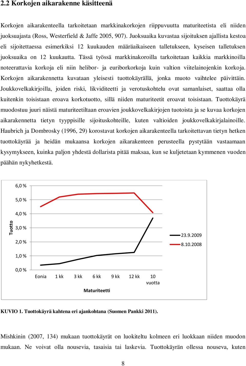 Tässä työssä markkinakoroilla tarkoitetaan kaikkia markkinoilla noteerattavia korkoja eli niin helibor- ja euriborkorkoja kuin valtion viitelainojenkin korkoja.