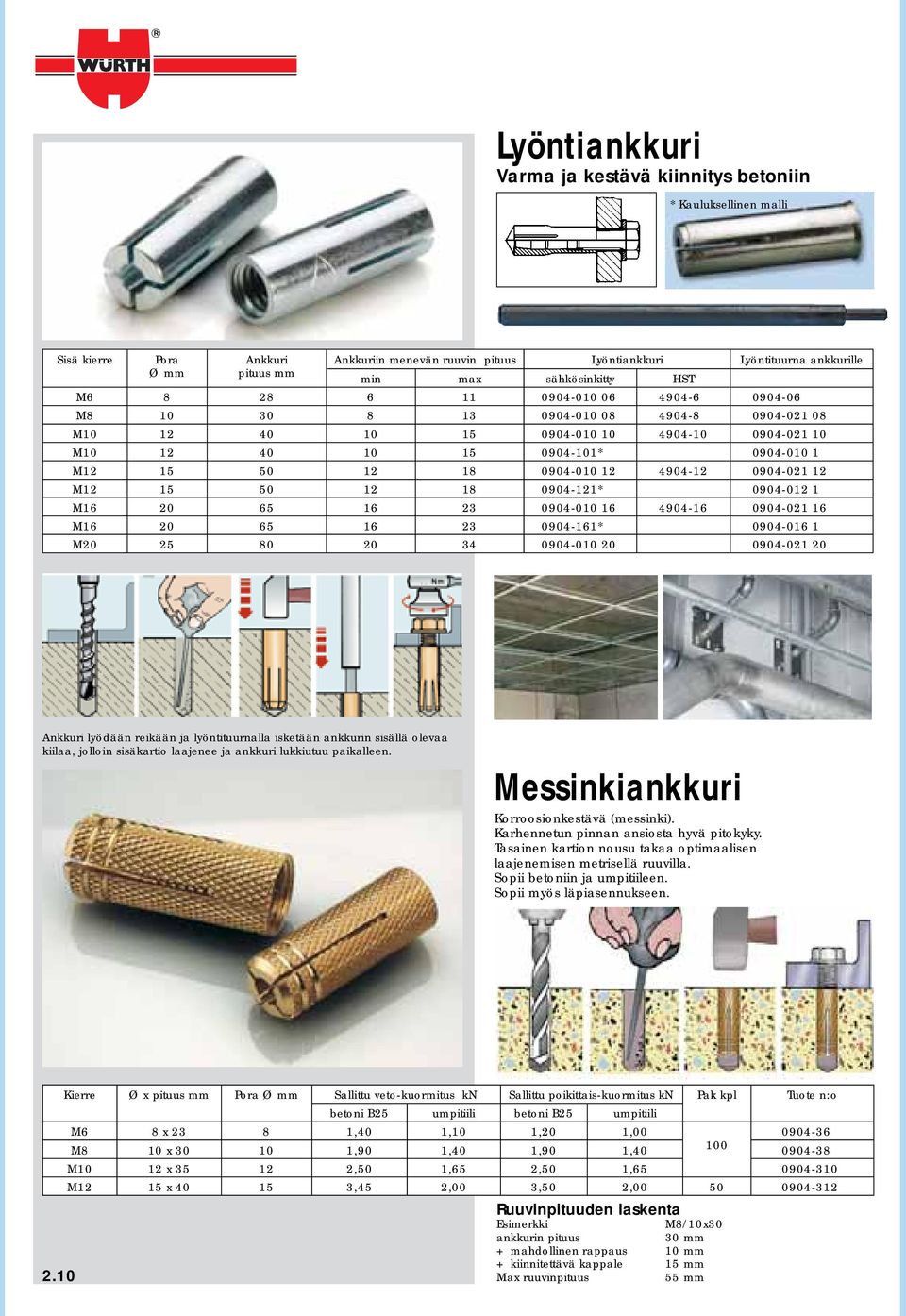 12 4904-12 0904-021 12 M12 15 50 12 18 0904-121* 0904-012 1 M16 20 65 16 23 0904-010 16 4904-16 0904-021 16 M16 20 65 16 23 0904-161* 0904-016 1 M20 25 80 20 34 0904-010 20 0904-021 20 Ankkuri